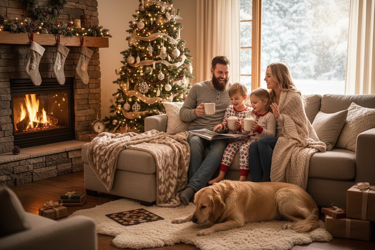 cozy winter family